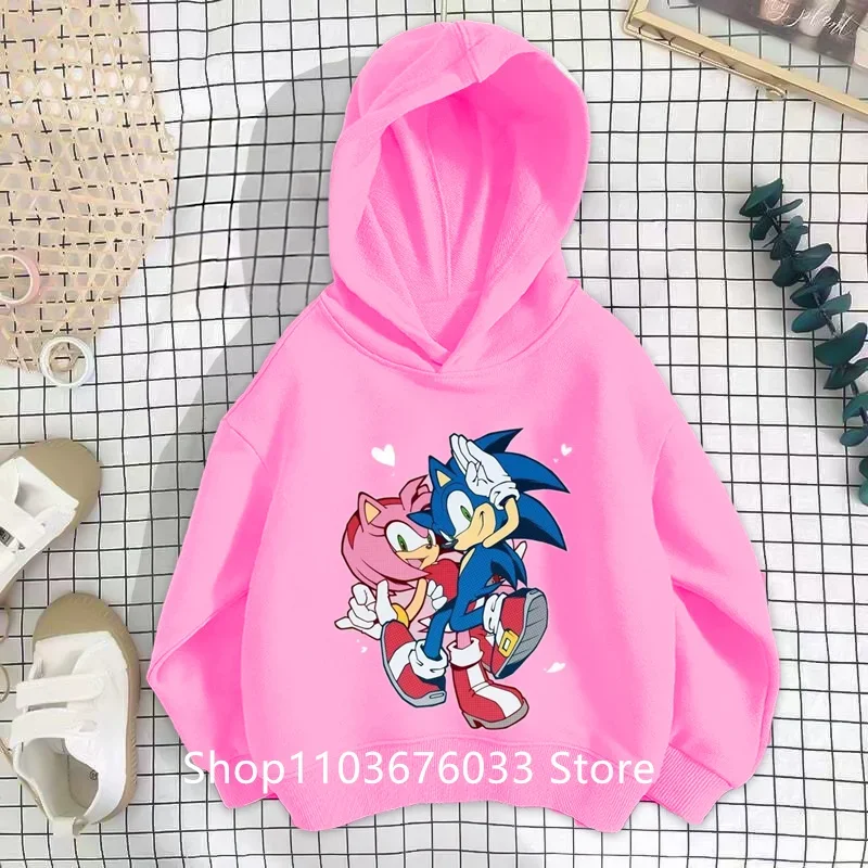 2024 Children's Sonics 2pcs Hoodies+Trousers Clothing Sets Children's Boys Girls summer  Anime Sonics Costume Outfit