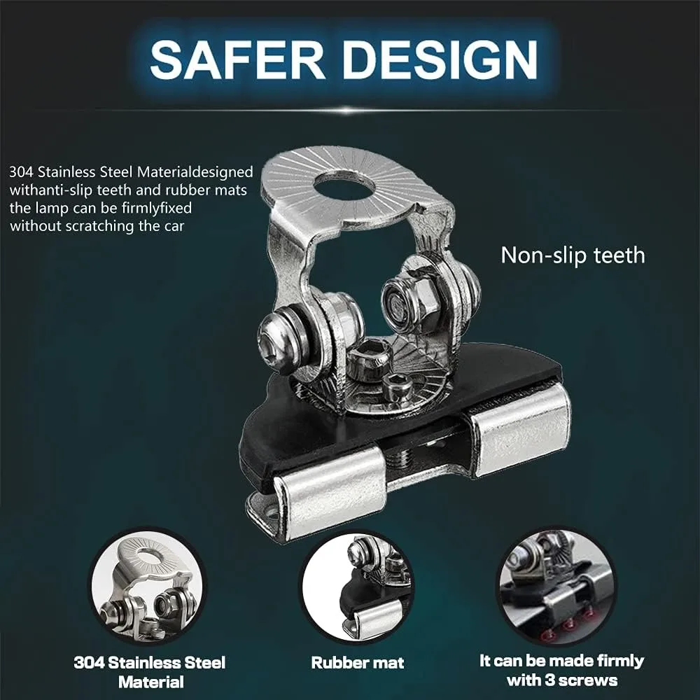 Stainless Steel Clamp Pillar Hood Off Road Led Work Light Bar Holder Universal Car Mount Bracket Heavy Duty Anti Vibration