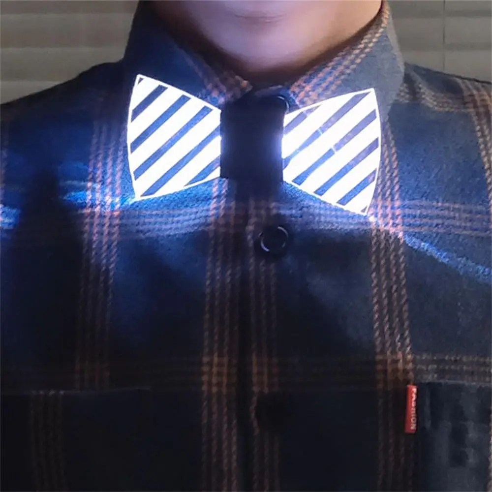 Led Glowing Acrylic Men Bow Tie Change 7 Lighting Colors Bow Tie Colorful Flashing Led Bow Tie Light Up Party Luminous Bow Tie