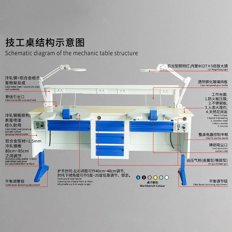 1.2 single 1.8 meters double technician table operation workbench oral clinic denture processing plant technician table