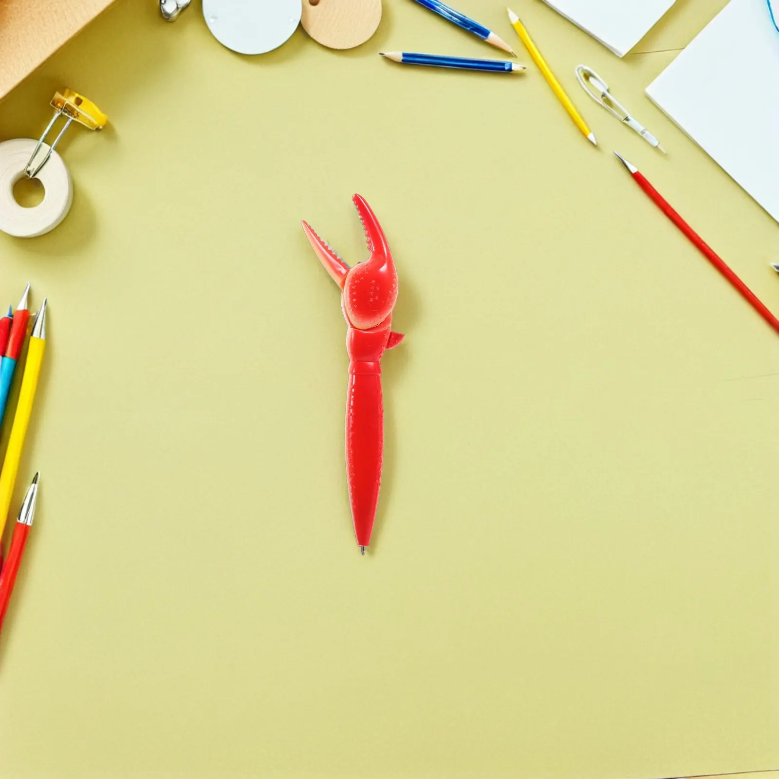 

6Pcs Crab Ballpoint Pens Creative Marine Animal Shaped Pens Funny Ocean Stationery Cute Kawaii Crab Claw Design Portable Mini