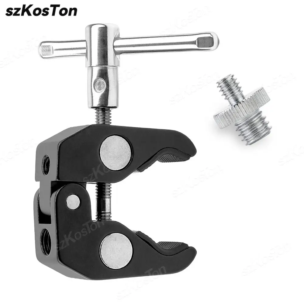 Metal Super Clamp Quick Release Clamp Bracket Tripod Mount 1/4 Screw Clip for DSLR Camera Gopro Umbrellas Hooks Cross Bars Photo