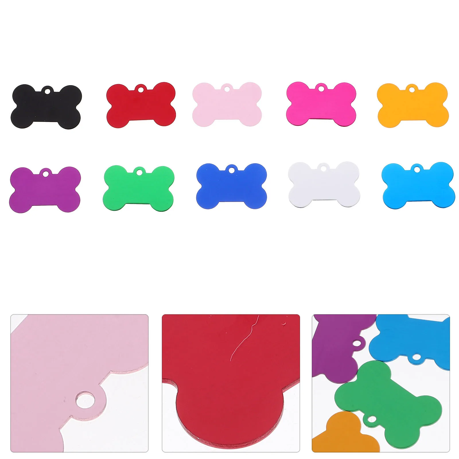 50Pcs Engraved Dog Tags Aluminum Alloy Pet Id Tags Small Cute Name Collar Charms Dog Id Tag Puppy Name Tag Aluminum Alloy Charms