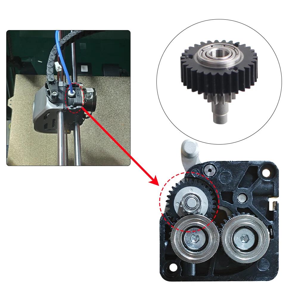 Für Creality K1 K1C K1Max Extruder Getriebe Untersetzungsgetriebe Hochwertige Filament-Antriebsräder für K1 Sseries 3D-Drucker