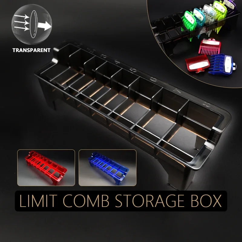 8 Grid Transparent Storage Box Universal Hair Cliper Limit Comb Rack Holder Barber Salon Hairdressing Tools Limit Comb
