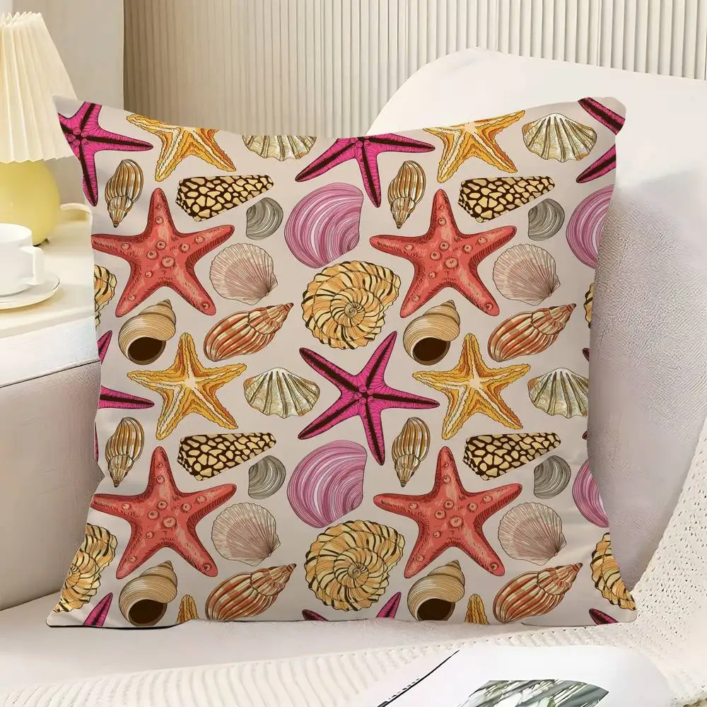 Marine Organisms Throw Pillow Cover Neutral Decor Cushion Cover Soft Sofa Couch Bed Home Decor Pillow Case