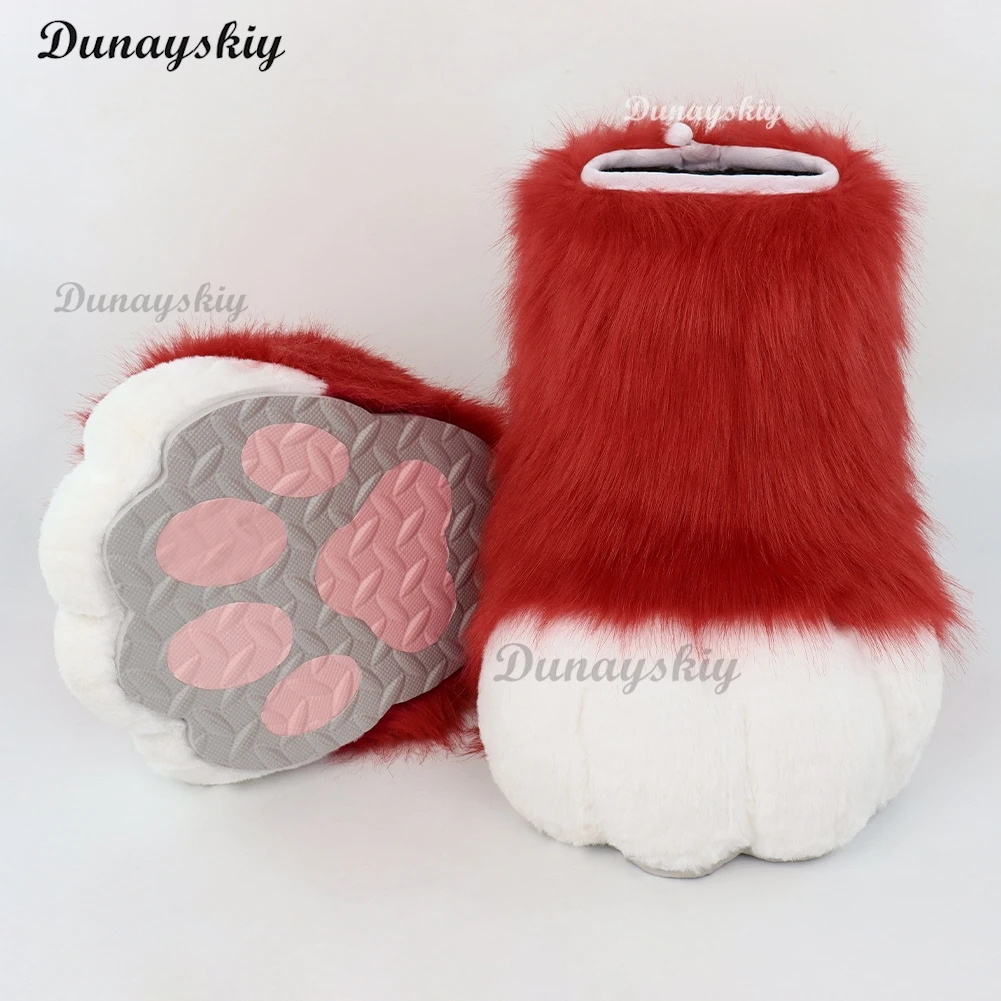 Fursuit Furry รองเท้า Paw คอสเพลย์สไตล์ญี่ปุ่นสัตว์รองเท้านิทรรศการศิลปะรอง Furry รองเท้าคอสเพลย์กลางแจ้งฮาโลวีน