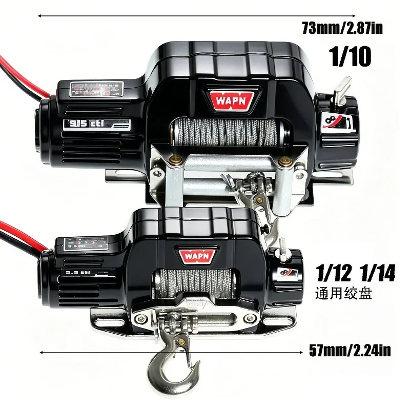 1/12 Scale 1/14 RC Climbing Car Universal for Meijiaxin H12 Bull Naughty Dragon LC80 Remote Control Metal Winch