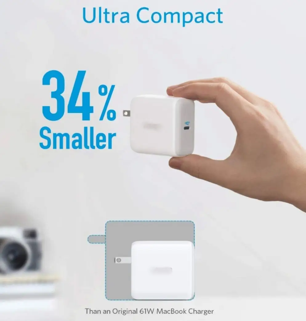 Imagem -03 - Anker-powerport Iii Carregador Usb c Piq 3.0 65w Eua Reino Unido Plugues ue Viagem para Macbook Iphone