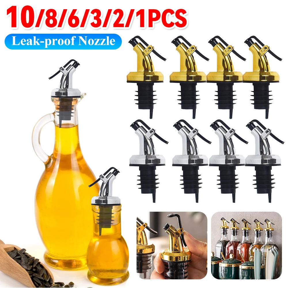 10-1PCS Oil Bottle Spouts Head Oil Vinegar Bottle Stopper Leak-proof Oil and Vinegar Dispenser Wine Pourer Suitable for Most Bot