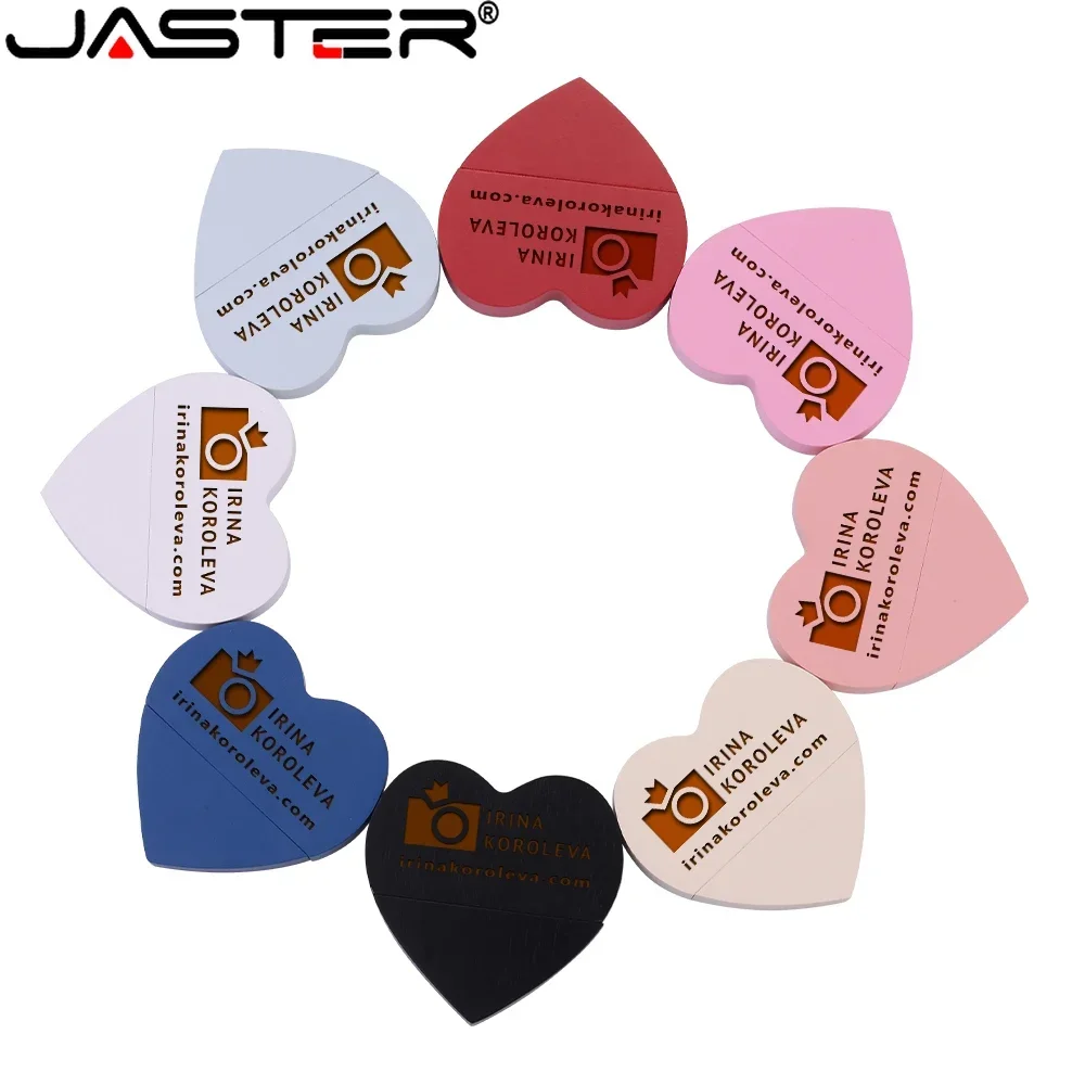 JASTER-Madeira USB Flash Drive para Computador, Presente de Casamento, Pen Drive, Red Core, U Disk, Presentes de Natal, USB Stick, 16GB, 32GB, 64GB, 128GB