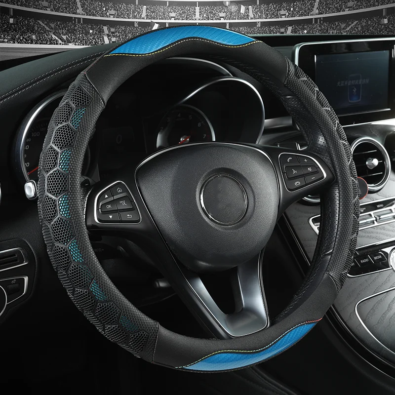 New Anti-Slip Car Steering Wheel Cover for All Seasons, Wear-Resistant Summer Handlebar Cover for Men and Women, Car Interior Accessories, Car Steering Wheel Protective Cover, Car Interior Supplies