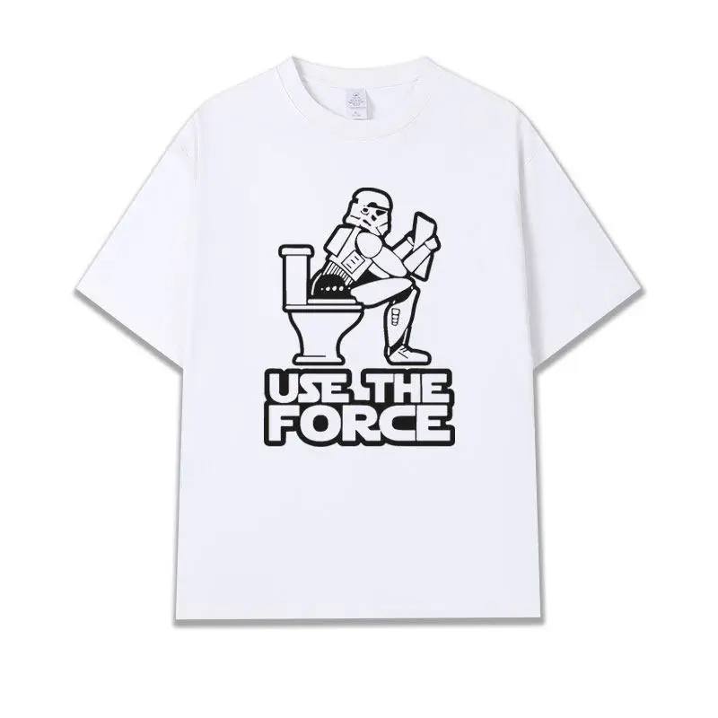 

STAR WARS (The Star Wars) Children's Adult T-shirt - Pure Cotton Short-Sleeved Summer Wear - Darth Vader Force Lightsaber