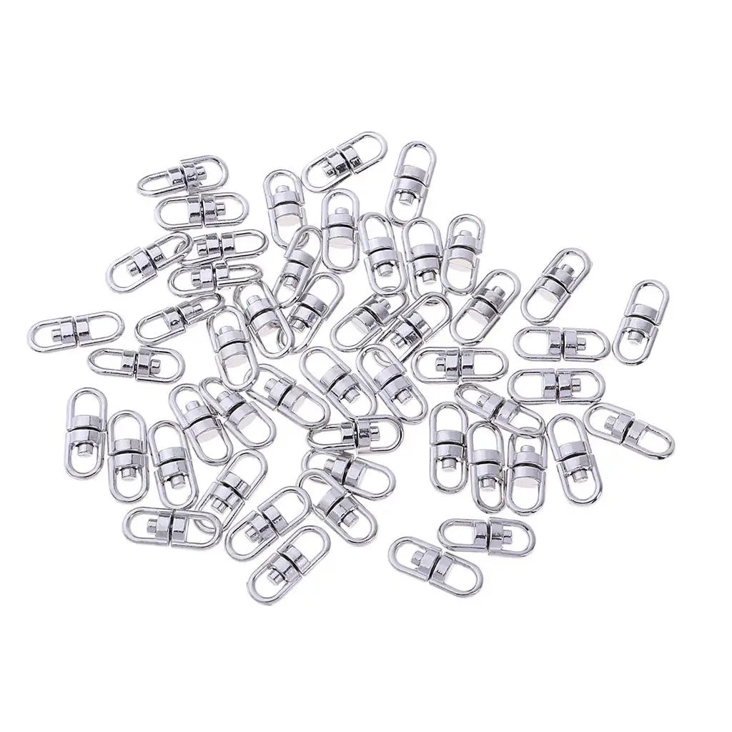 4-10pack 50Pcs Swivel Key ring Connectors Double Ended Clasp Clip 360 Degress