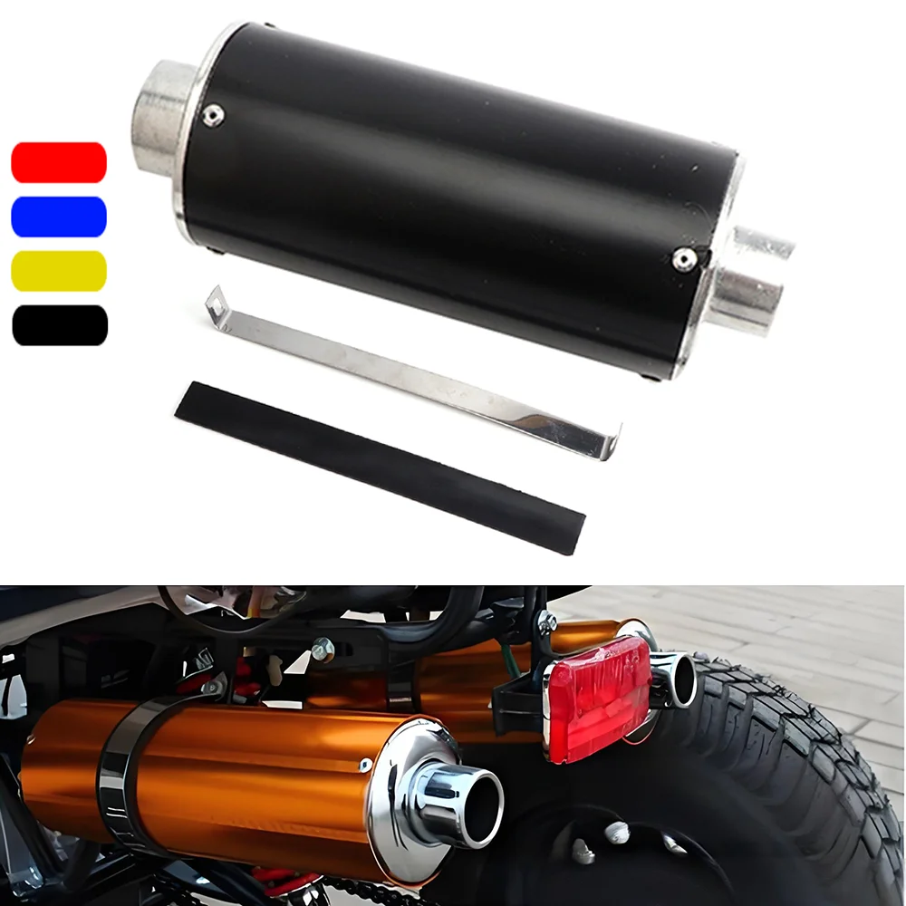 

28mm-Universal Metal Flat Mouth Exhaust Pipe Muffler Fit For Dirt Pit Bike Off Road ATV Exhaust Muffler Silencer Pipe