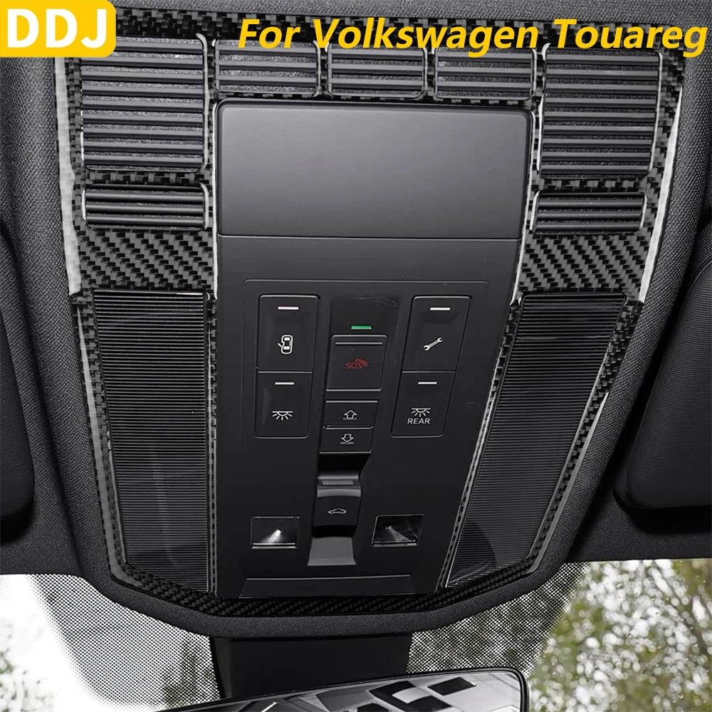 

Для Volkswagen Touareg 2019-2026: накладка на панель переднего потолочного светильника из углеродного волокна, декоративная наклейка, аксессуар для автомобиля