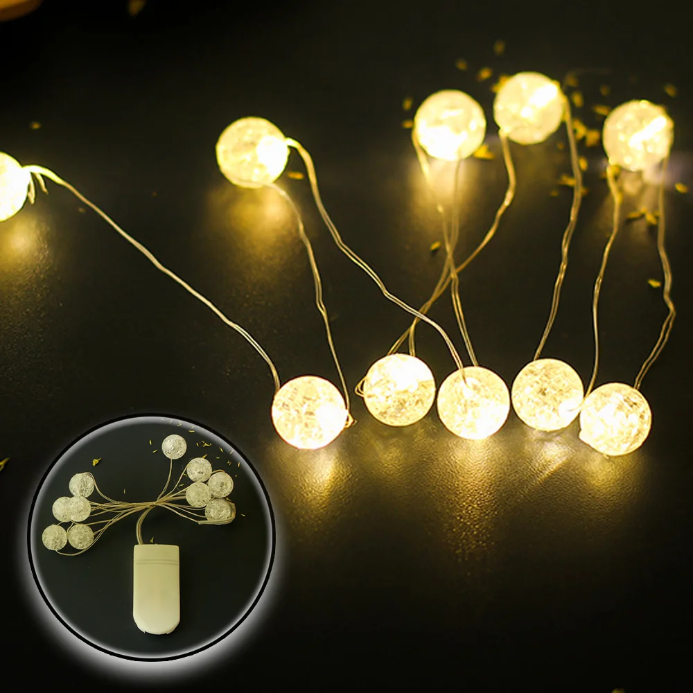 

Led Copper Wire Fairy Lights Battery Operated String Lights Waterproof LED Ball Garland DIY Christmas Wedding Party Decoration