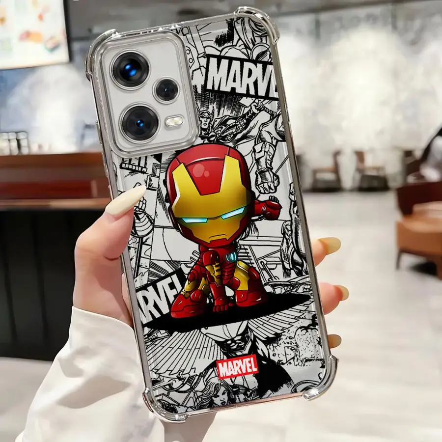 Clear Cover Case for Xiaomi Redmi 13C A3x 14C K80 Pro F7 Pro F7 Ultra Cool Marvel Spider Man Iron Man