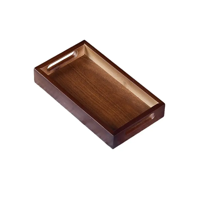 Plateau à thé en bambou de style japonais, fait à la main, pour servir le café, idéal pour la cuisine, la table ou le salon, couleur bois, petit modèle.