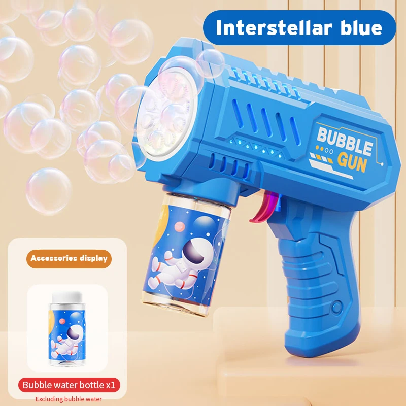 Full-Automatic Space Bubble Blowing Toy Bubble Gun Outdoor Bubble Machine Gift Holiday Gift Toy (Without Bubble Water)