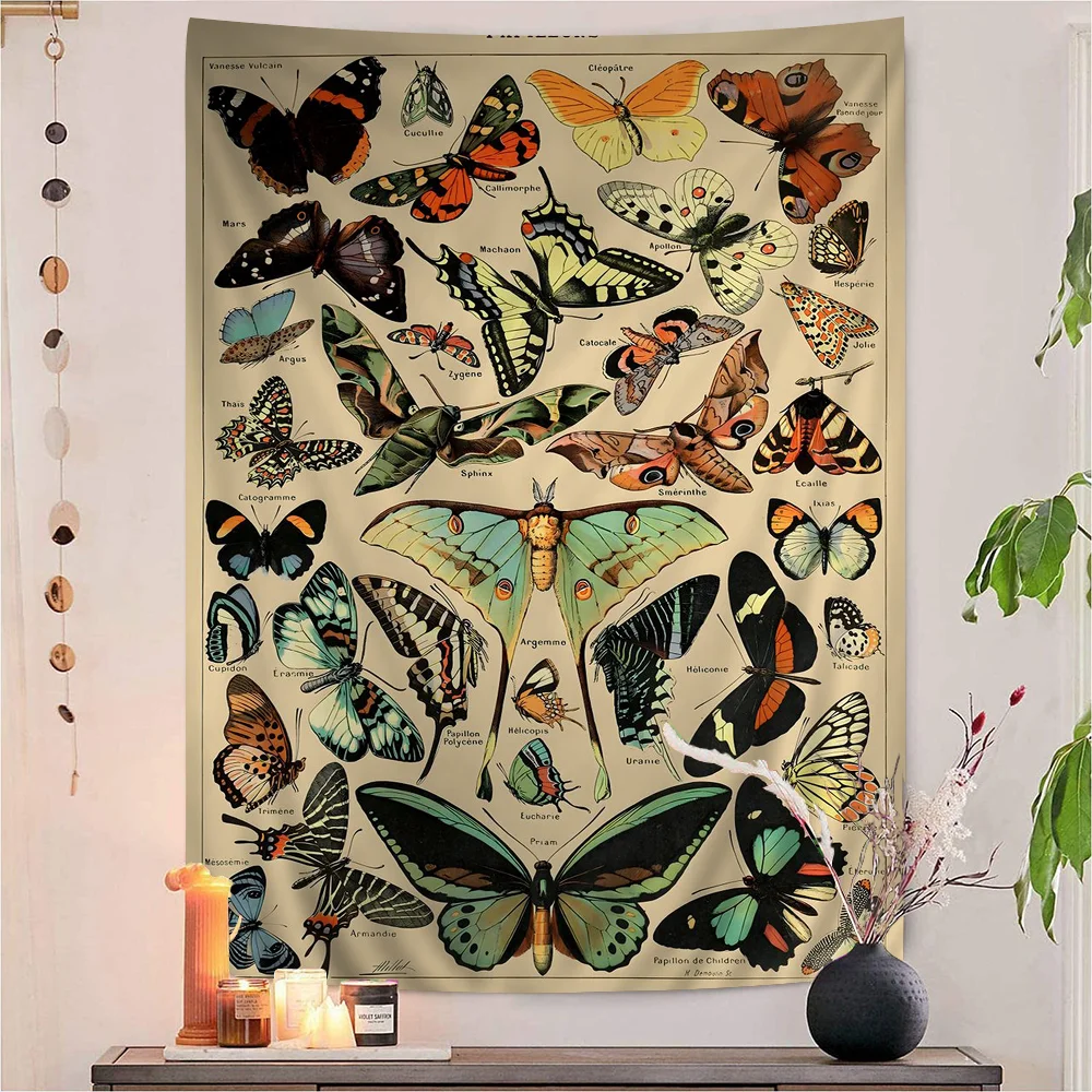 

Butterfly Insect Printed Large Wall Tapestry Indian Buddha Wall Decoration Witchcraft Bohemian Hippie Wall Art Decor