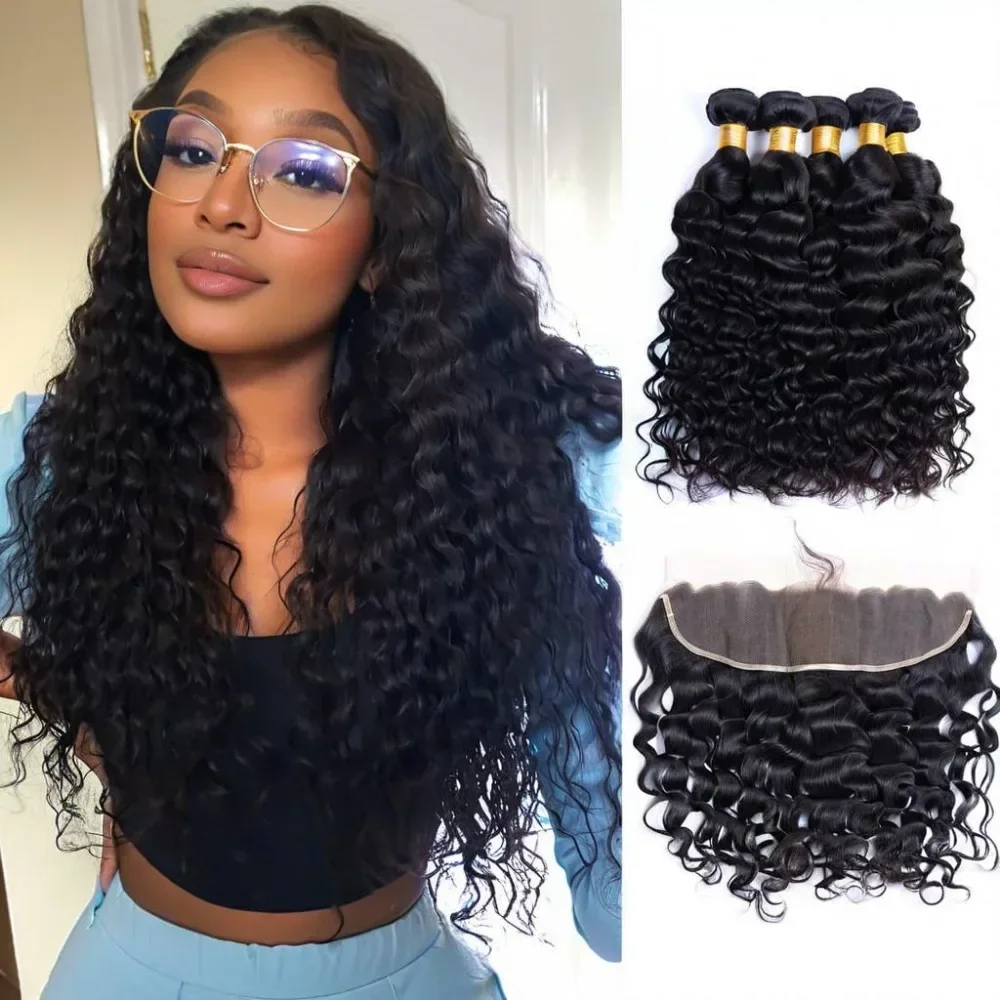 3 pezzi fasci di capelli umani di alta qualità 10A fasci di tessuto brasiliano dei capelli grezzi 10 30 pollici estensioni dei fasci di capelli umani dell'onda d'acqua