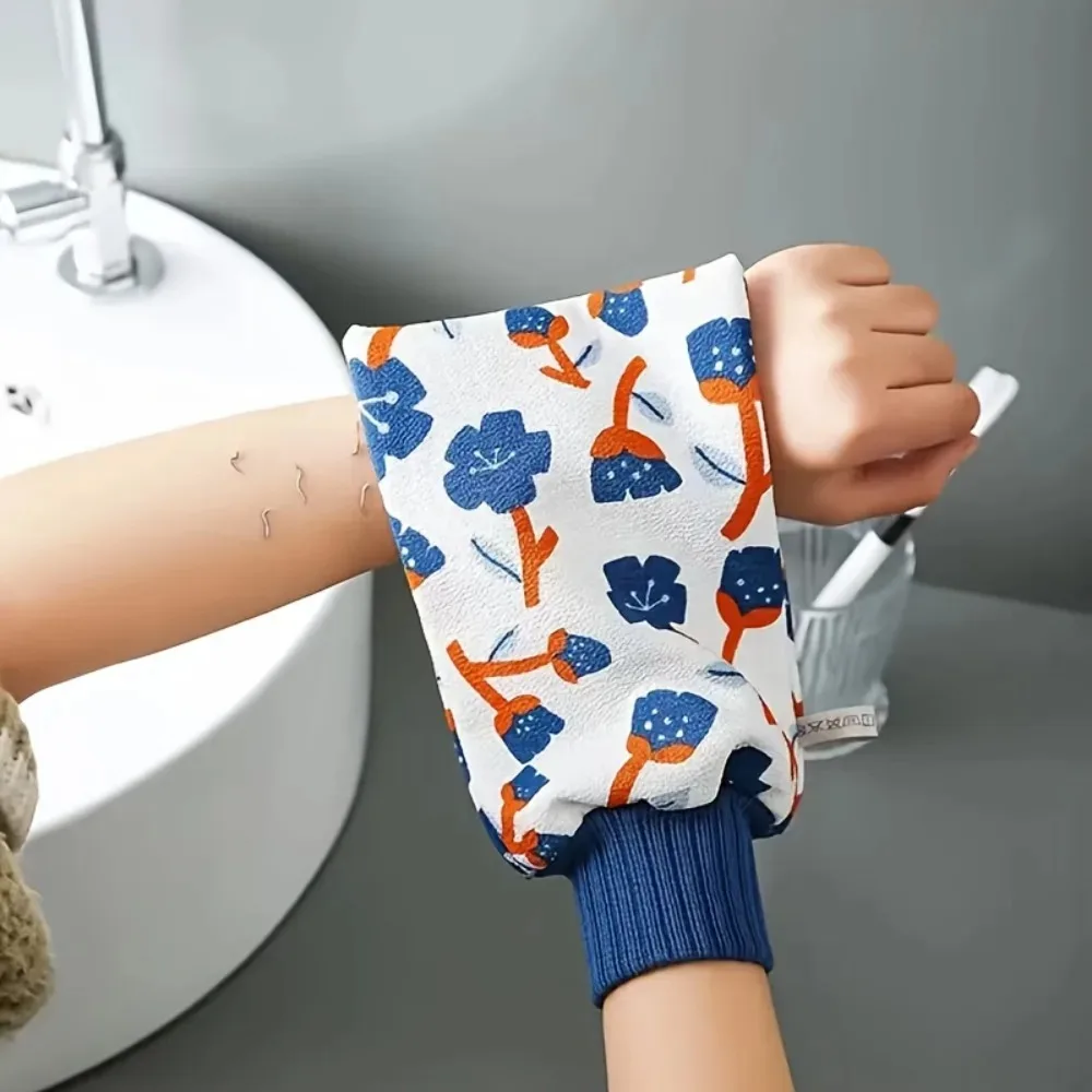 

Moroccan Hammam Bath Scrub Exfoliating Glove for Body Facial Tan Massage Flower Bath Towel Shower Wash Exfoliator