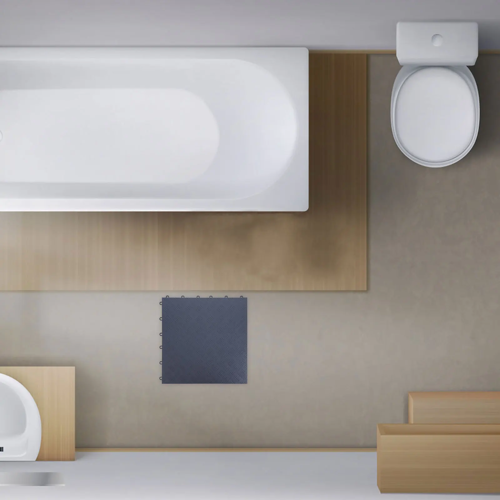 

Thickened Interlocking Anti-Slip Garage Floor Tiles Durable Plastic Grid Panel for Home Gym Outdoor Deck Oil Stain Resistant