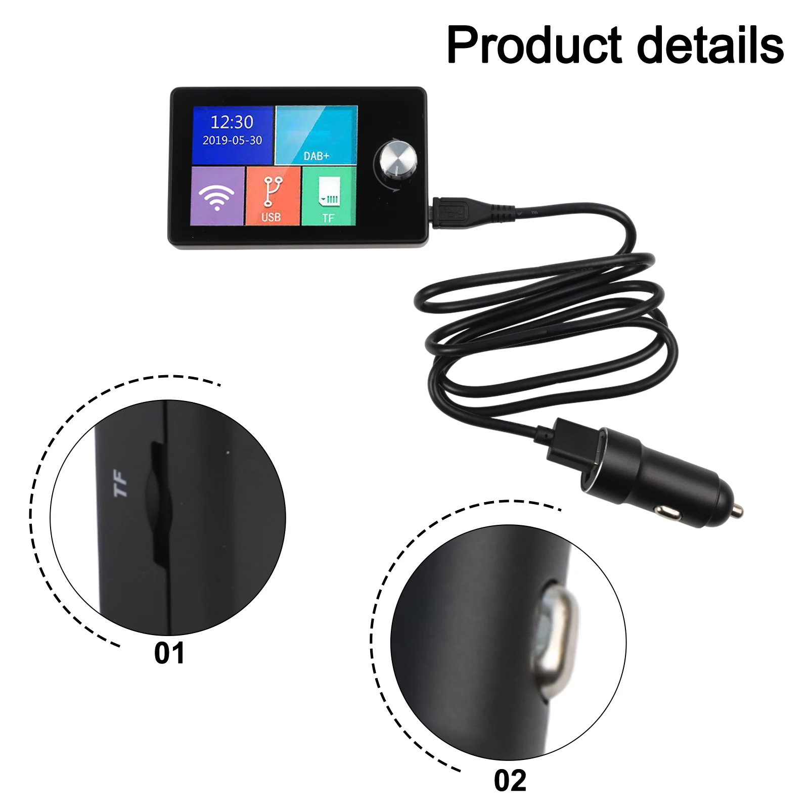 For Cars For Trucks Car Audio Receiver Audio System Upgrade High Sensitivity Quick Installation Support TF Card