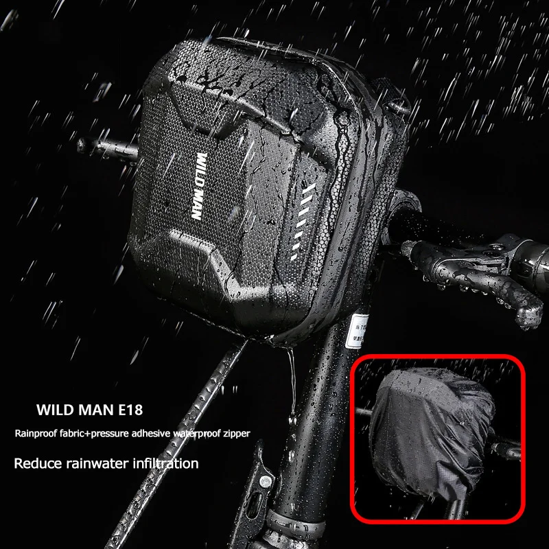 WILD MAN Bicycle Bag Folding Hard Shell Waterproof Detachable Handle Handbag Reflective Design Bicycle Accessories