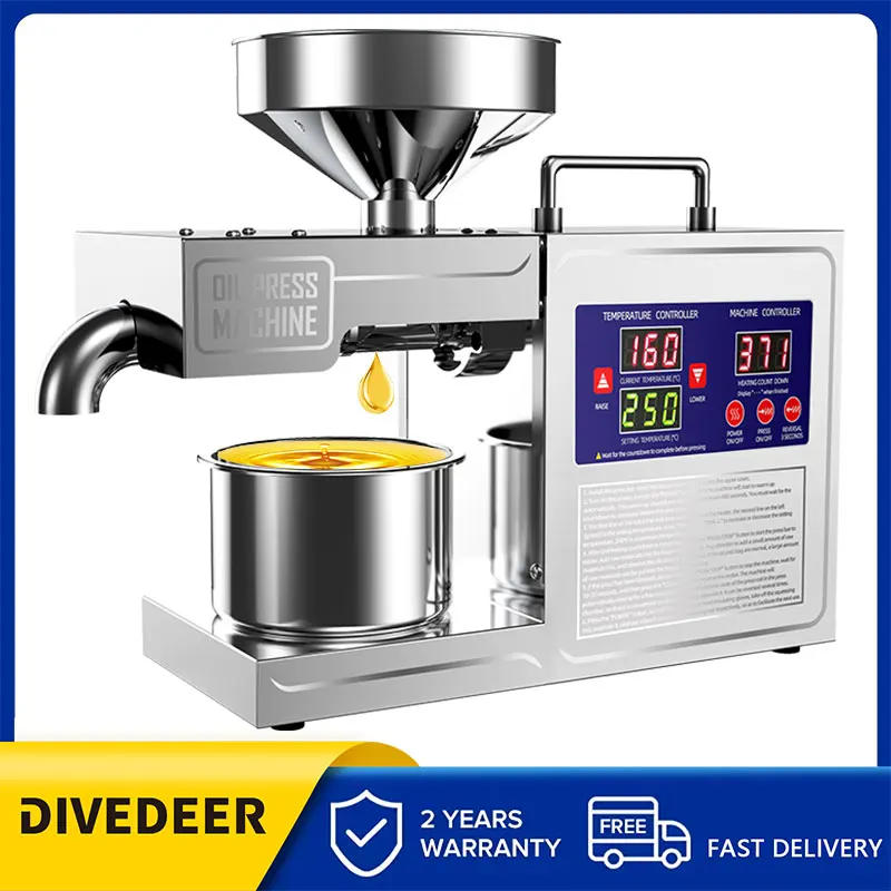 Oil Press Machine Home Automatic Multi-function Stainless Steel Peanut Oil Hot and Cold Press Oil Pressing Machine