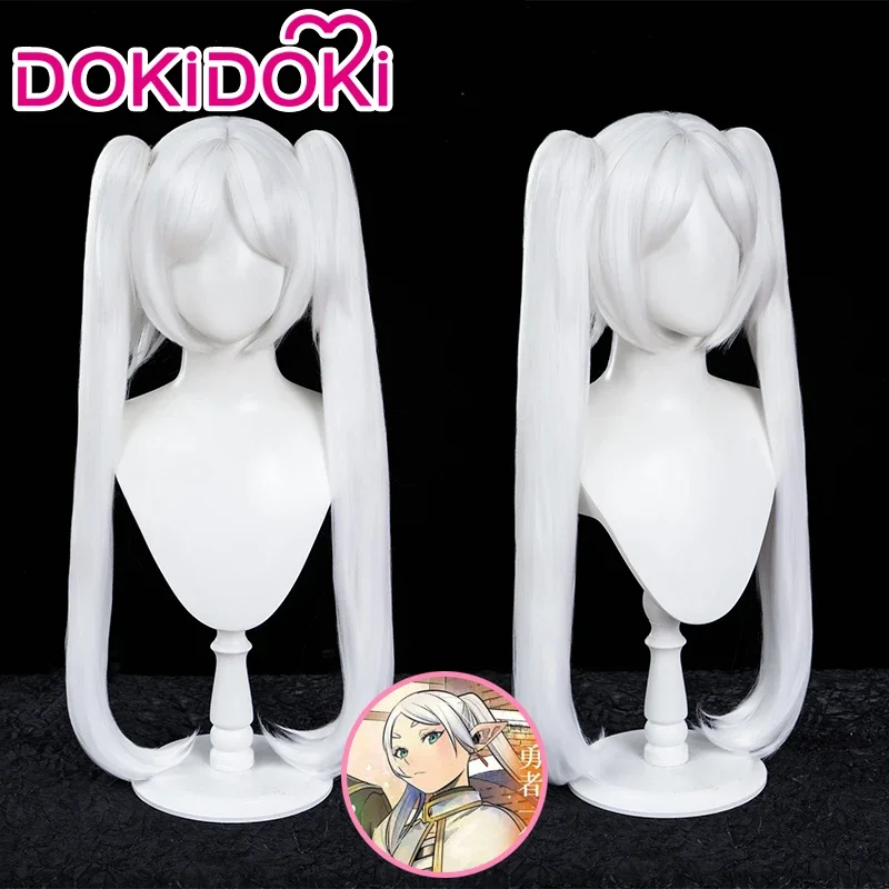 IN STOCK Friar Wig Anime Frieren: Beyond Journey's End DokiDoki Women Cosplay White Grey Hair Friar Ear Clip Free Wig Cap