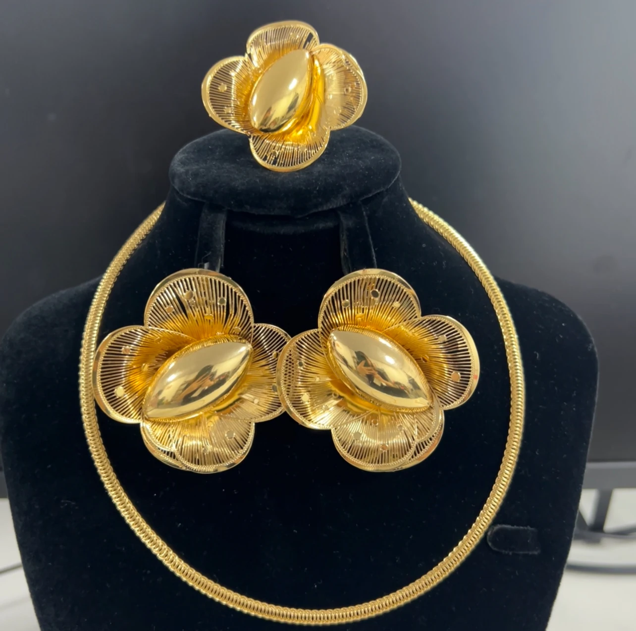YM Parure Collier Boucles d'Oreilles Bague Bracelet 4