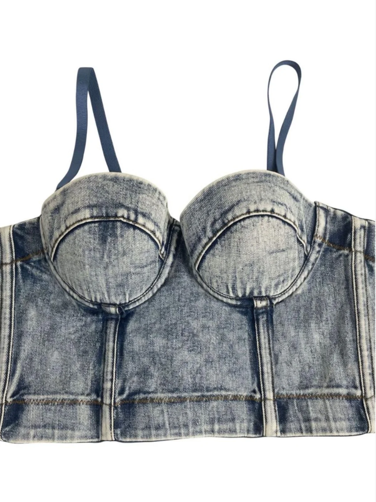 セクシーなバルデニムテートップ女性のフィボネストラップベストアウトドアウェアまたはピュアカラーポリエステル繊維オリジナルデザイン