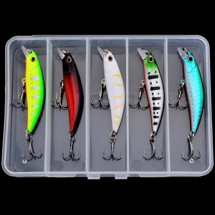 5Pcs Minnow Fishing Lures,Hard Goods for Fishing,Crankbait Swimbait Sea River Shad Wobbler for Trolling Squid Fish Lure