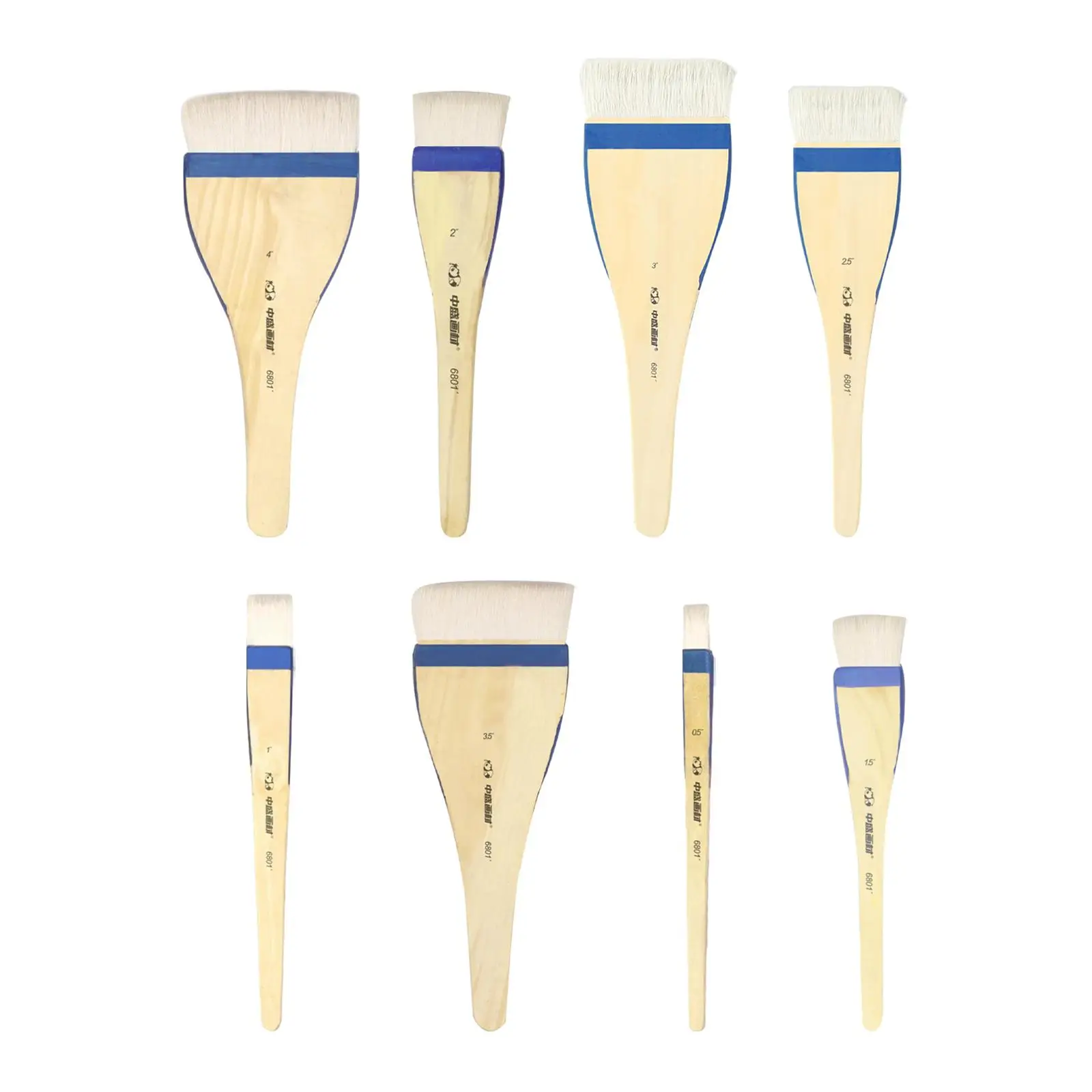 8Pcs Goats Hair Watercolor Paint Brush Wood Painting Brushes Kids Adults