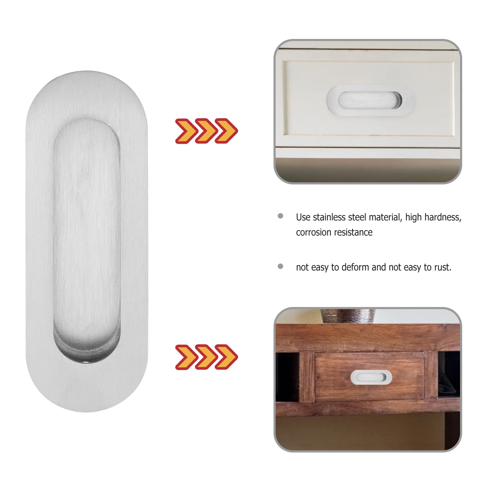 

4pcs Stainless Steel Drawer Handles Recessed Flush Pull For Cabinet Wardrobe Cupboard Sliding Door Furniture Hidden Handle