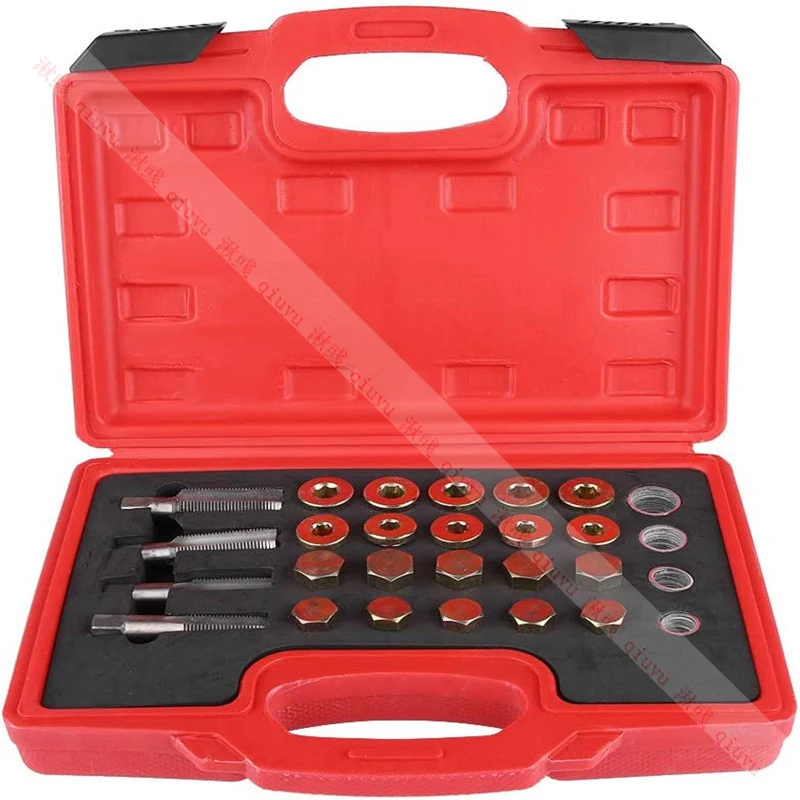 

64pc Top Quality Oil Drain Plug Sump Bolt Thread Repair Kit M13 - M20 Tap oil pan thread repair tool set Auto repair tool