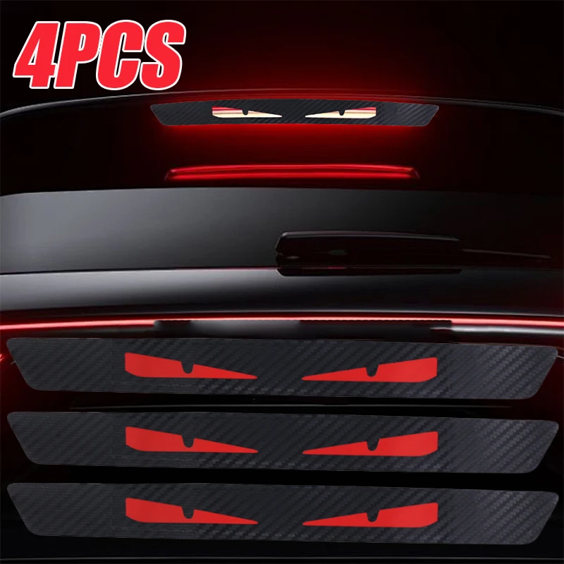 2024 Carbon Fibre Angry Eyes Car Brake Tail Light Safety Warning Stickers High End Creative Decoration Auto Exterior Decoration