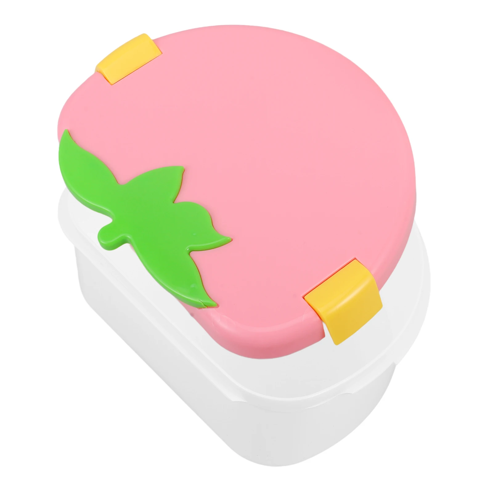 

Strawberry Shaped Pink Lightweight Portable Food Container for Kids Students Camping Lunch Meal Prep Reusable Snack