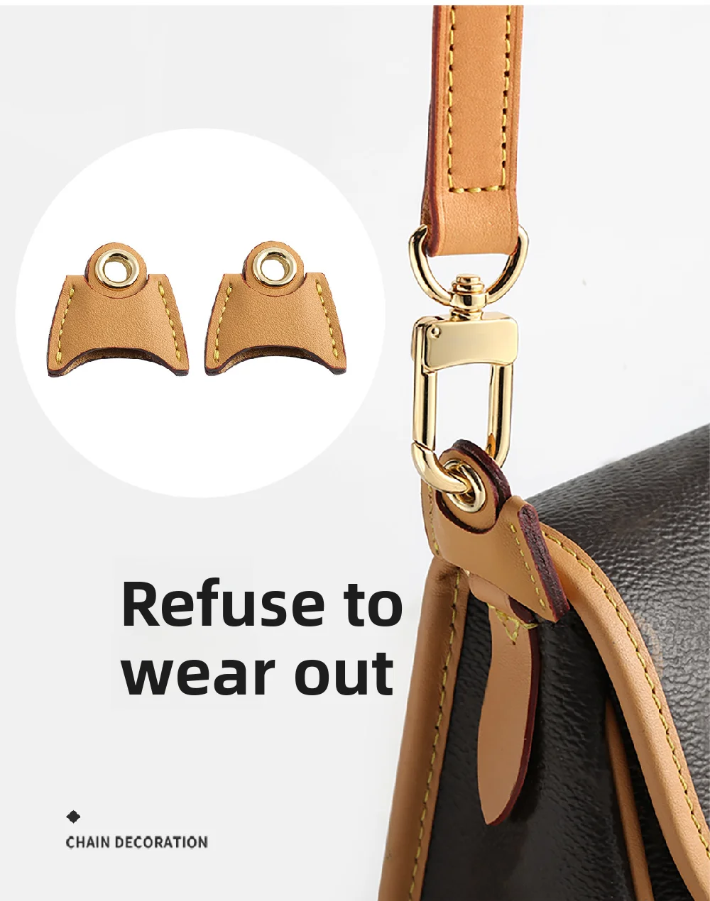 Cowhide Bag Strap For Lv Diane Bag,Shoulder Strap Bag Belt Crossbodybag Strap,genuine Leather Durable Bag Replacement Accessory