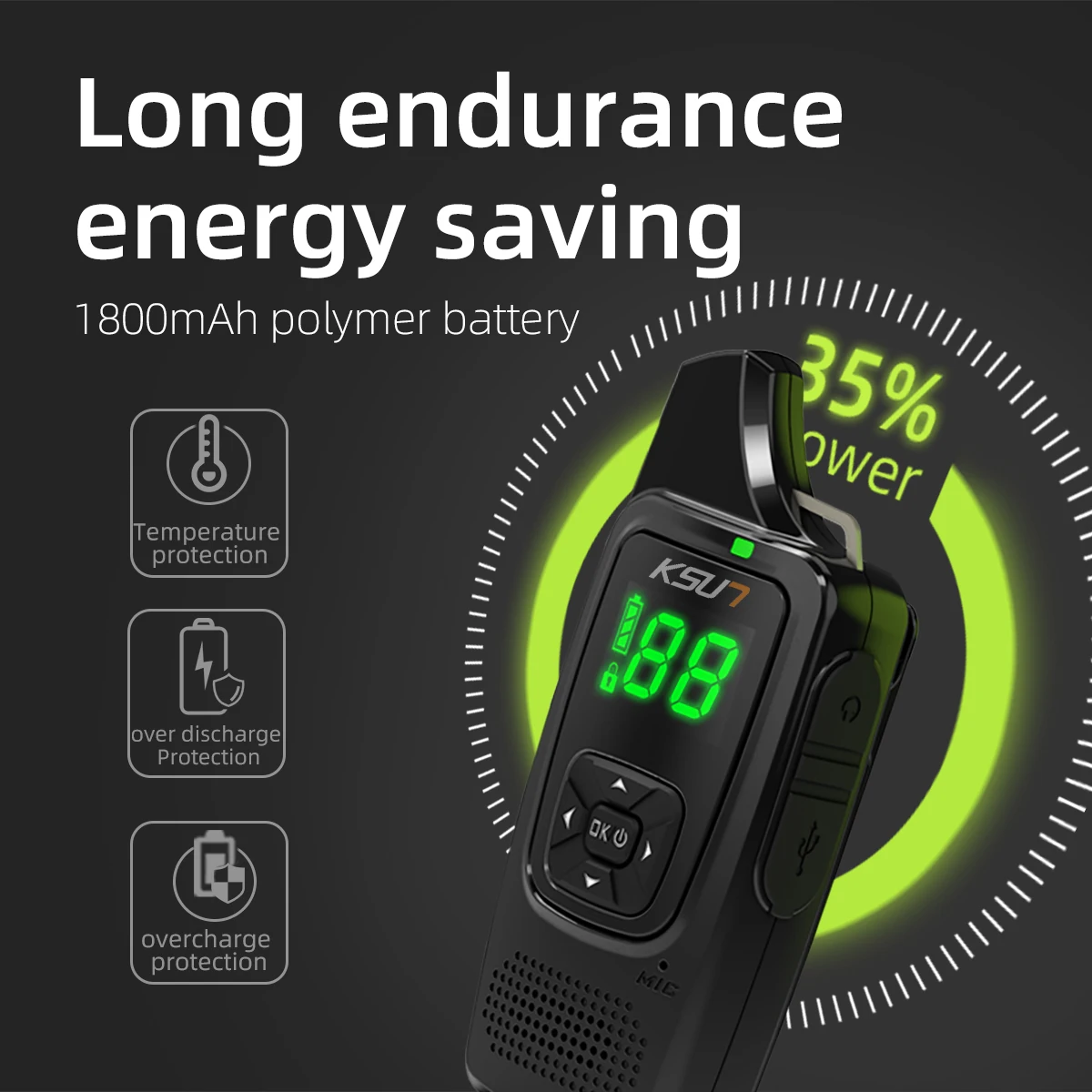 KSUT V6 Mini Walkie Talkie 2pcs Included Transceiver Wireless Device Communication Radios Two Way Radio PMR FRS License Free