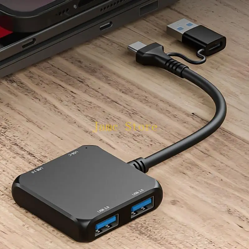LX0B USB SPLITTER CABLE ADAPTER USB C/USB ذكر إلى 2xUSB2.0+1XUSB3.0+1XTYPE C كابل #4