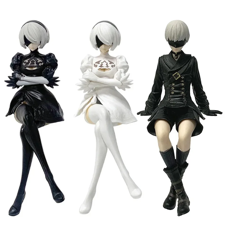 In Stock 13-15cm Black & White Brand-New Figure, PVcSitting Pose Model, Collector-Grade Gift Toy, New Year& Holiday Gift