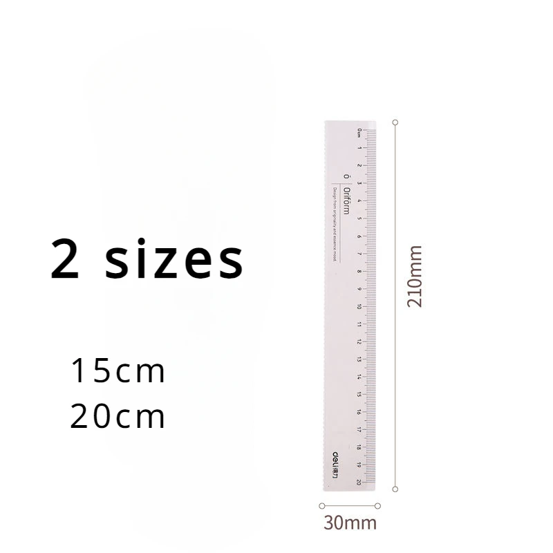 Transparent Ruler 15/20cm with Waves,School Supplies Student Measuring and Drawing with Multi Specification Plastic Ruler School