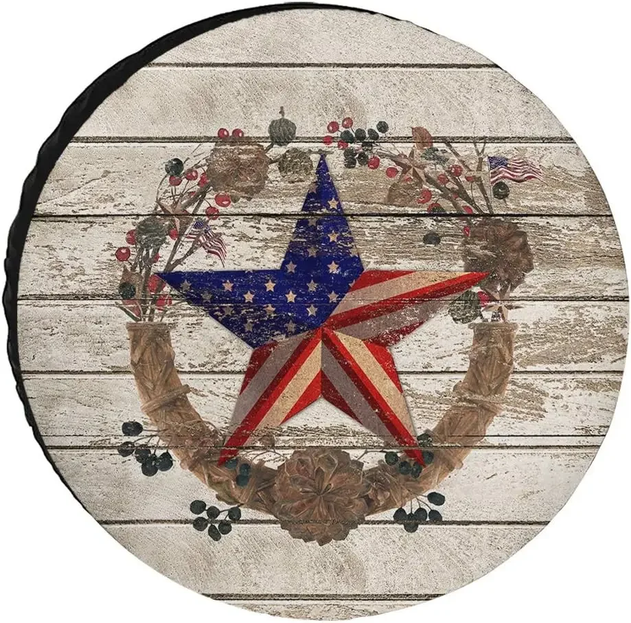 

Чехол для запасного колеса с американским флагом на День независимости, звезды, устойчивый к атмосферным воздействиям, пылезащитный, универсальный чехол для шин для прицепов на колесах, автодомов, внедорожников