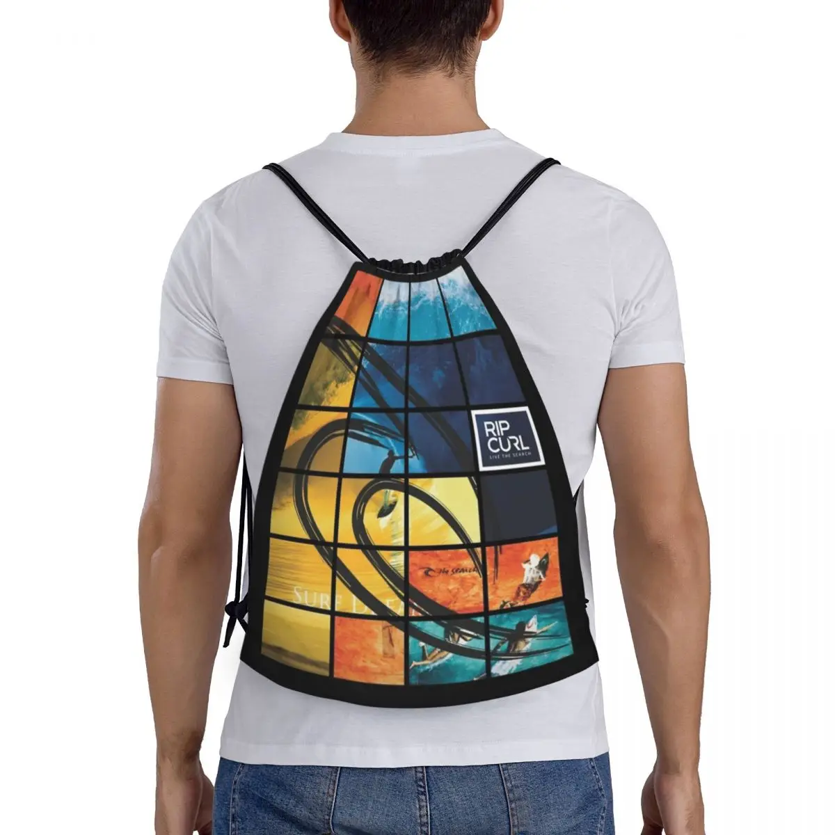 

Posters Rip Curl Skates Logo Backpacks Casual Portable Drawstring Bags Shoes Bag Book Bags For Travel Students