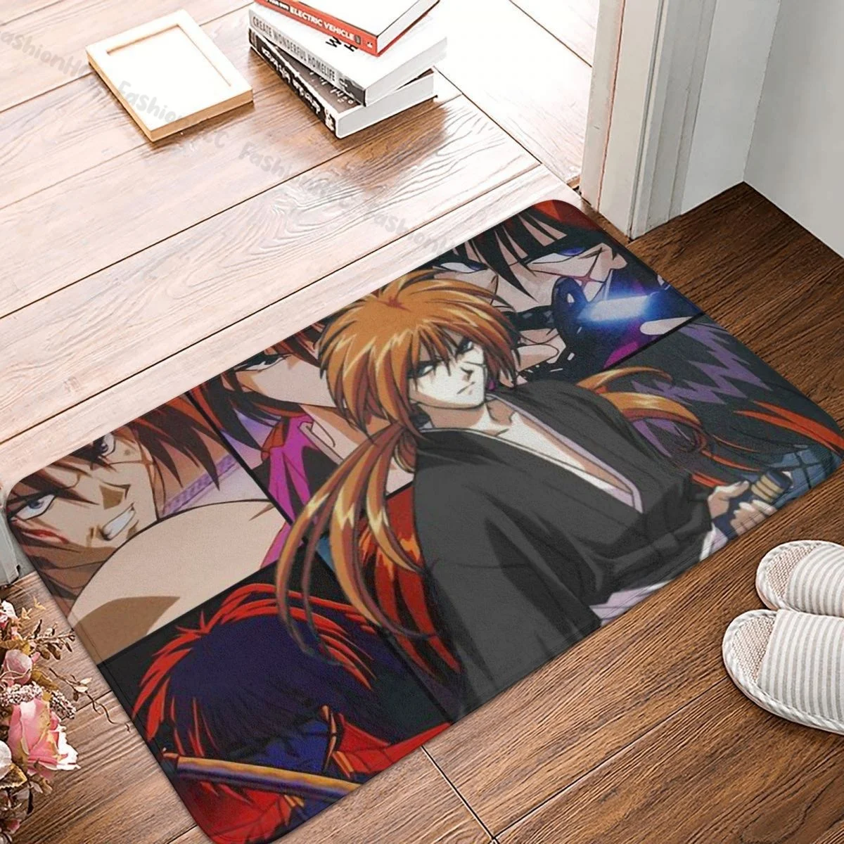 Rurouni Kenshin Manga Bath Non-Slip Carpet Geek Impact Zone Flannel Mat Entrance Door Doormat Home Decor Rug