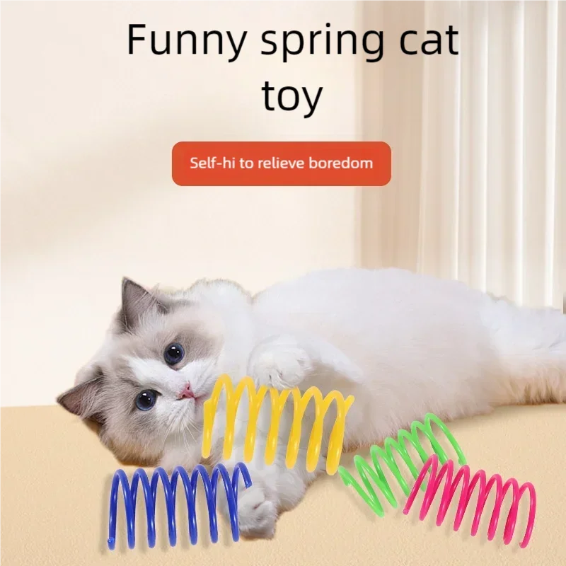 Juguete resorte espiral para gatos – Plástico colorido y duradero - imagen 2