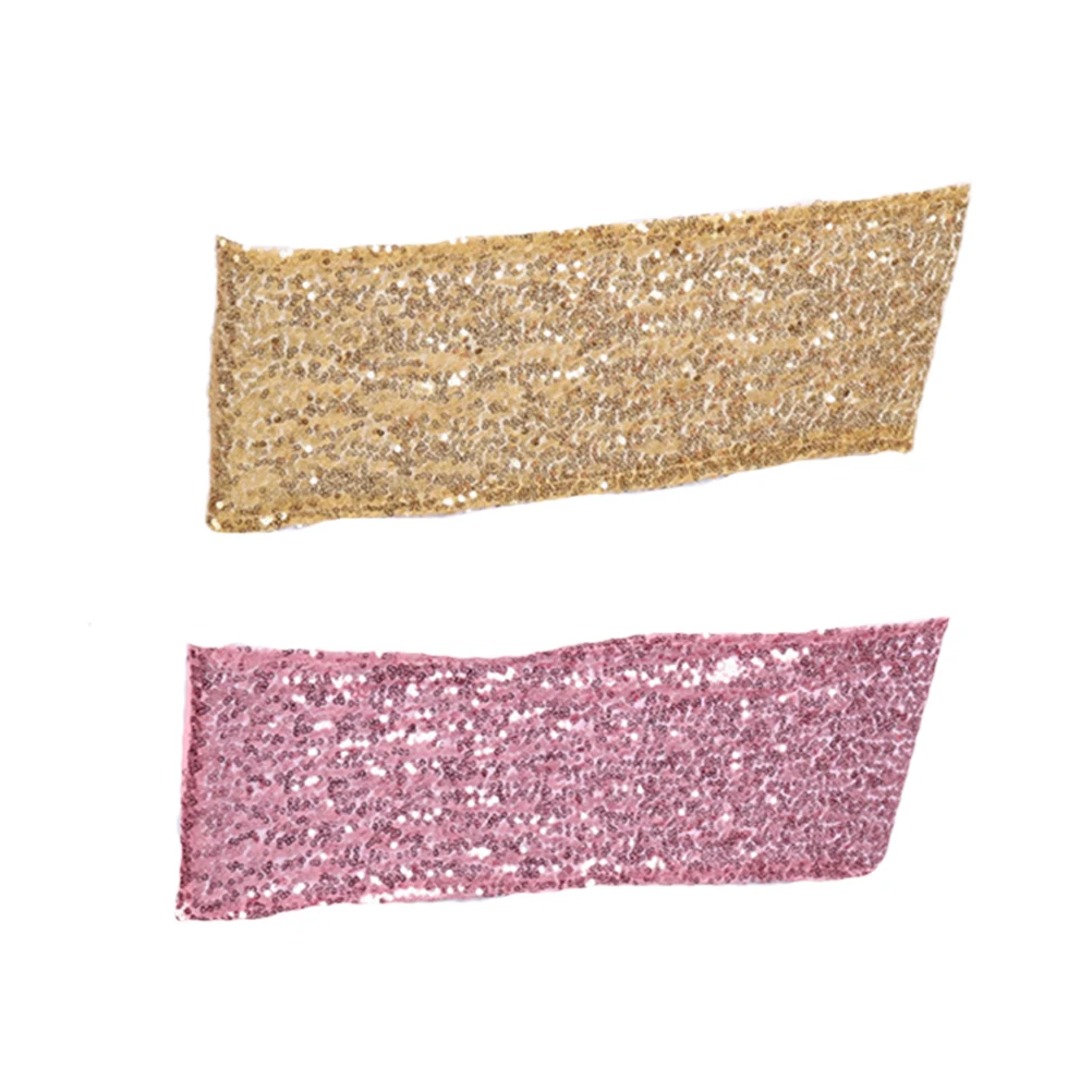 

12pcs Chair Cover Straps Stretch Elastic Seat Ribbon Chair Back Decor Wedding Party Covers Polyester Sashes Yarn Strap